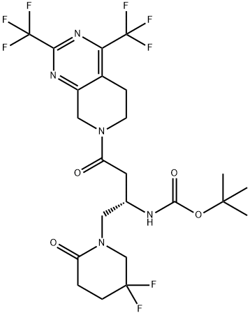 tert-Butyl ((1S)-3-{2,4-bis(trifluoromethyl)-5,8-dihydropyrido[3,4-d]pyrimidin-7(6H)-yl}-1-[(5,5-difluoro-2-oxopiperidin-1-yl)মিথাইল]-3-অক্সোপ্রোপাইল) কার্বামেট